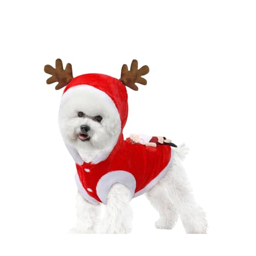 Weihnachts-haustier Kleidung Flanell Hundekostüm Mit Kapuze Warmes Outfit Für Hunde Und Katzen Für Weihnachten Und Festliche Anlässe S Bequem Und Einfach Anzuziehen von Holibanna
