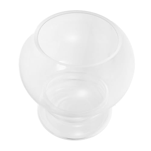 Holibanna Rundes Kleines Glasfischglas Transparentes Aquarium Tischdekor Klein Glas Fischbecken Wohnraum Büro von Holibanna