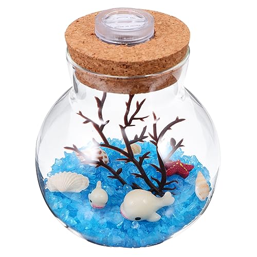 Holibanna Unterwasserlandschaft Flasche Mit LED Licht Dekorative Glasflasche Für Schlafzimmer Wohnzimmer Und Umweltfreundliche Harzverzierungen Kleine von Holibanna