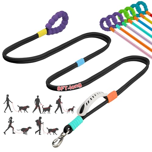 Hundeleine, 2,4 m, verstellbare Taille und Crossbody-Leine, doppelt gepolstert, zwei Griffe, robuste Leine für große und mittelgroße Hunde, zum Spazierengehen, Laufen, Training, Joggen, doppeltes Hundeleine, 2,4 m, verstellbare Taille und Crossbody-Leine, doppelt gepolstert, zwei Griffe, robuste Leine für große und mittelgroße Hunde, zum Spazierengehen, Laufen, Training, Joggen, doppeltes von HolierHigh