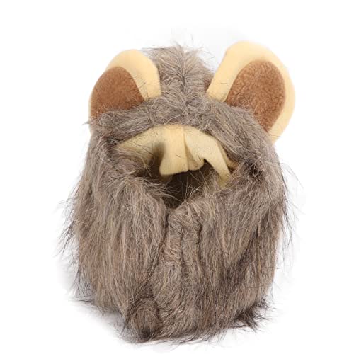 Holigie Kätzchen Lion Hut, Lion Mähne Perücke für Katzen und Welpen -vorstellbare Haustier Rollenspiel Kostüm Kätzchen Kostüm für Halloween Weihnachtskatze Geburtstagsteil (M) von Holigie