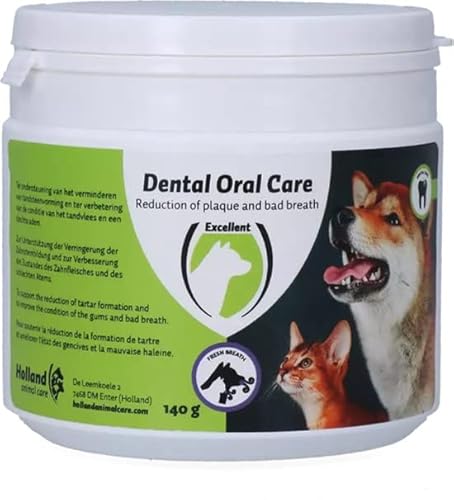 Excellent Dental Oral Care - Geeignet für Hund und Katze - Kapseln - Zahnpflege für Tiere - Mundgesundheit - 140 Gramm von Holland Animal Care