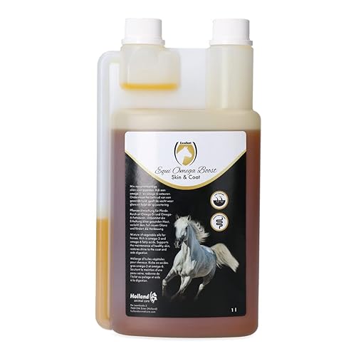 Excellent Equi Omega Boost - 1 L - Unterstützung Gesunden Haut - Wiederherstellung des Fellglanzes - Veganes Ergänzungsfuttermittel - Für Pferde geeignet von Holland Animal Care