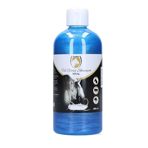 Excellent Hi Gloss Shampoo White - Farbshampoo zur Auffrischung der eigenen Fellfarbe - Geeignet für Pferde mit weißem Fell - 500 ml von Holland Animal Care