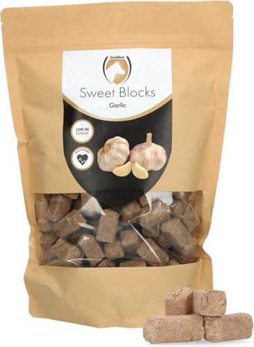 Excellent Horse Sweet Garlic Blocks - 1 kg - Pferdebonbons - Zuckerfrei - Pferde - Knoblauchgeschmack - Blocks - Belohnungen von Holland Animal Care