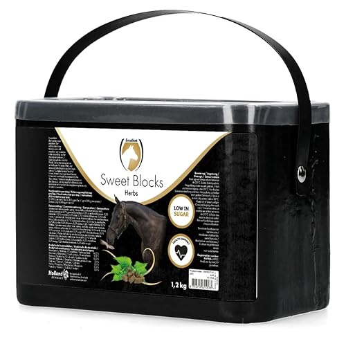 Excellent Sweet Herbs Blocks - Der gesunde und schmackhafte Leckerbissen oder Belohnung für das Pferd - Geeignet für Pferde - Kräuter - 1,2 kg von Holland Animal Care