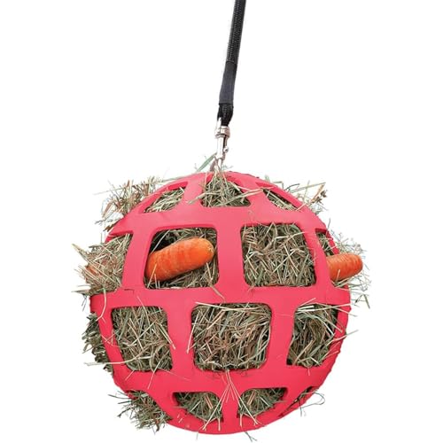 Holland Animal Care Hay Slowfeeder Fun&Flex Ø 22 cm - Heuraufe Pferd - Geeignet für Weidetiere - Heunetz für Pferde - Gegen Stallverfall - Bis zu 1 kg Heu - Rosa von Holland Animal Care
