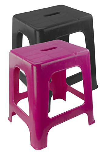 Excellent Tritthocker - Aufstiegshilfe - Hocker - Sitzen und Stehen - Leichtgewicht - Rosa von Vplast