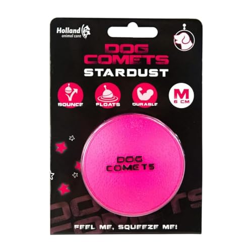 Dog Comets Ball Stardust - Hundespielzeug - Hundeball - Ø6 cm - 1 stück - Naturkautschuk - Rosa von Dog Comets