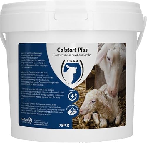 Holland Animal Care Excellent Colstart Plus - Zur Unterstützung von neugeborenen, schwachen oder mutterlosen Lämmern und/oder Mehrlingsgeburten - 750 Gramm - Geeignet für Lämmer Holland Animal Care Excellent Colstart Plus - Zur Unterstützung von neugeborenen, schwachen oder mutterlosen Lämmern und/oder Mehrlingsgeburten - 750 Gramm - Geeignet für Lämmer von Holland Animal Care