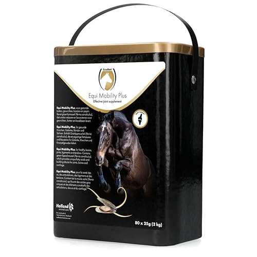Excellent Equi Mobility Plus - 2 kg (80 Beutel) - Unterstützt die normale Schmierung der Gelenke und trägt zur Erhaltung der Knorpel bei - Glucosamin und Chondroitin - Für Pferde Geeignet von Holland Animal Care