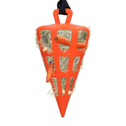 Holland Animal Care Hay Slowfeeder Fun&Flex Wurzel Ø 22 cm - Heunetz für pferde - Heuraufe pferd - Geeignet für Weidetiere - Gegen Stallverfall - Bis zu 1 kg Heu - Orange von Holland Animal Care