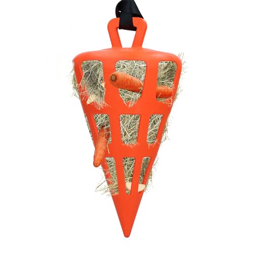 Holland Animal Care Hay Slowfeeder Fun&Flex Wurzel - Heufutterautomat für Pferde - Geeignet für Weidetiere - Gegen Stallverfall - Fördert die Gesundheit - Bis zu 1 kg Heu - Ø 22 cm - Orange von Holland Animal Care