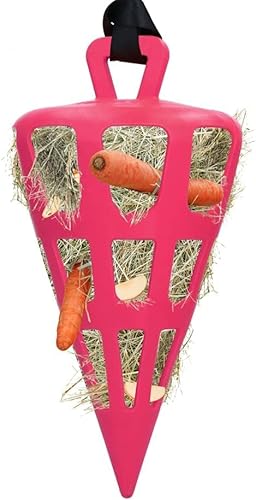 Holland Animal Care Hay Slowfeeder Fun&Flex Wurzel - Heufutterautomat für Pferde - Geeignet für Weidetiere - Gegen Stallverfall - Fördert die Gesundheit - Bis zu 1 kg Heu - Ø 22 cm - Rosa von Holland Animal Care