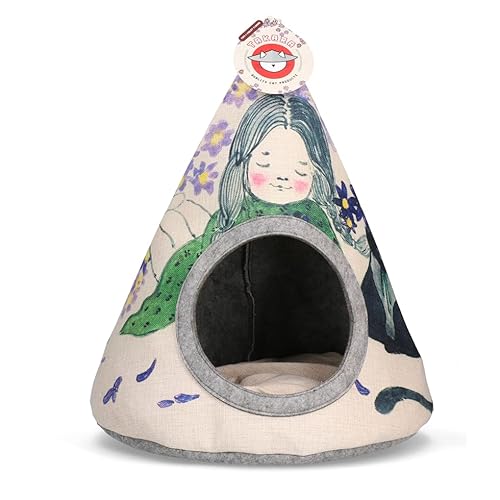 Takara Tipi - Katzenhaus - 42 x 56 cm - Katzen Tipi Zelt - Katzenkorb - Violet Flower Takara Tipi - Katzenhaus - 42 x 56 cm - Katzen Tipi Zelt - Katzenkorb - Violet Flower von Holland Animal Care