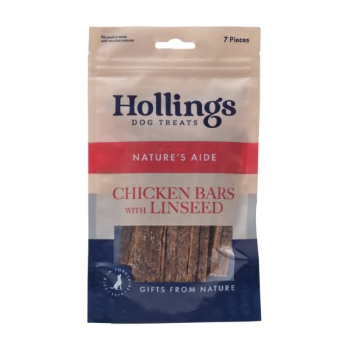 Hollings 100% Hühnerriegel mit Leinsamen, Hunde-Leckerlische_DBSTICKCL, 200 g von Hollings