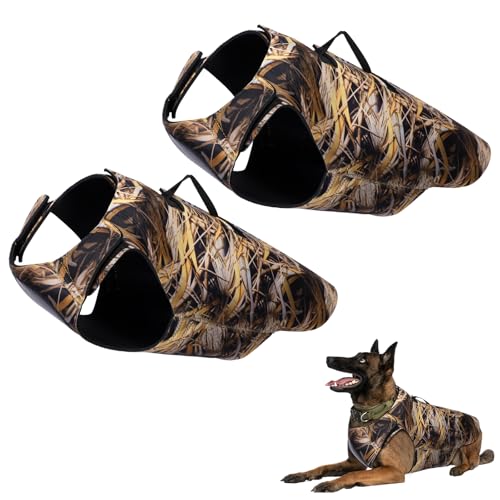 Hollowfly Hunde-Jagdweste, Neopren, Wasservögel, Camouflage, Hundeweste für Entenjagd, Training, verstellbar, 5 mm dick, taktische Ausrüstung, Zubehör, Größe L, 2 Stück von Hollowfly