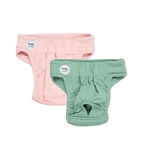 Holly Good Girl Period Panty Läufigkeitshose für Hündinnen 2 STK. - Waschbare Stoffwindeln aus Oeko-TEX zertifizierter Baumwolle - Hundewindeln mit anpassbarem Klettverschluss (Rosa, M) von Holly