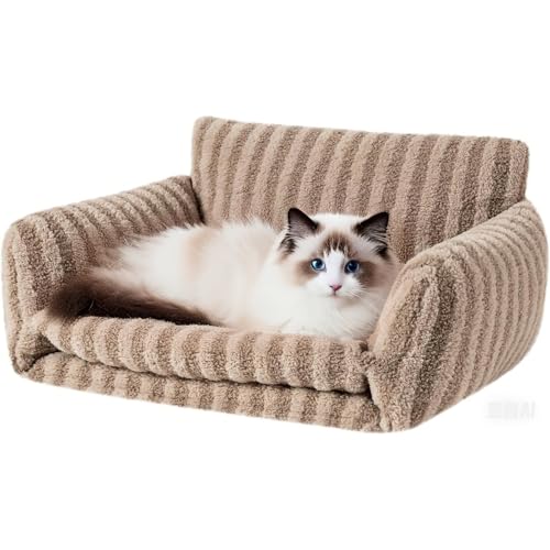 Hollypet Flauschiges Plüsch, multifunktional, doppellagig, weich, orthopädisches Sofa, Nest für kleine Katzen und Hunde, Khaki (25 x 20 x 13 cm) von Hollypet