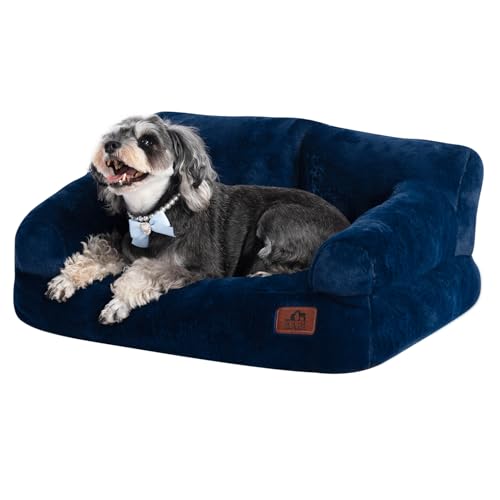 Hollypet Flauschiges Plüsch-Haustier-Katzen-Sofa, weich, beruhigend, für mittelgroße und kleine Katzen und Hunde, Kobaltblau Hollypet Flauschiges Plüsch-Haustier-Katzen-Sofa, weich, beruhigend, für mittelgroße und kleine Katzen und Hunde, Kobaltblau von Hollypet