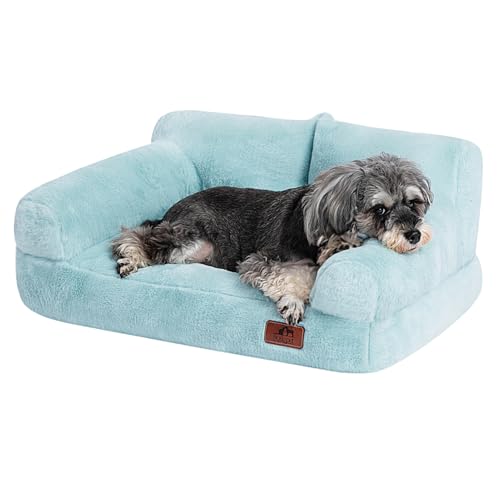 Hollypet Flauschiges Plüsch-Haustier-Katzen-Sofa, weich, beruhigend, für mittelgroße und kleine Katzen und Hunde, Mintgrün Hollypet Flauschiges Plüsch-Haustier-Katzen-Sofa, weich, beruhigend, für mittelgroße und kleine Katzen und Hunde, Mintgrün von Hollypet