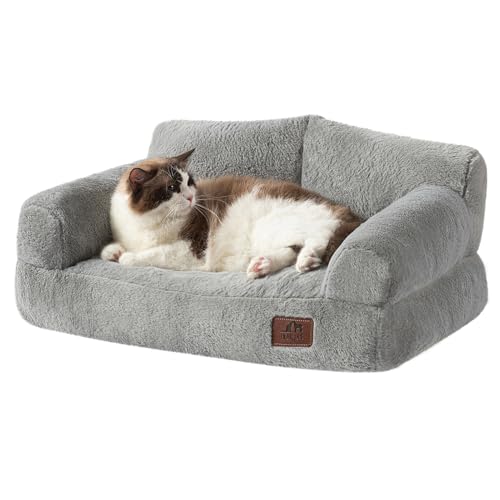 Hollypet Flauschiges Plüsch-Haustier-Katzensofa, weich, beruhigend, für mittelgroße und kleine Katzen und Hunde, Silbergrau Hollypet Flauschiges Plüsch-Haustier-Katzensofa, weich, beruhigend, für mittelgroße und kleine Katzen und Hunde, Silbergrau von Hollypet