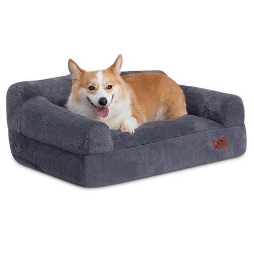 Hollypet Flauschiges Plüschsofa für Hunde und Katzen, weich, beruhigendes Schlafsofa für mittelgroße und kleine Katzen und Hunde, Grau, Größe M Hollypet Flauschiges Plüschsofa für Hunde und Katzen, weich, beruhigendes Schlafsofa für mittelgroße und kleine Katzen und Hunde, Grau, Größe M von Hollypet