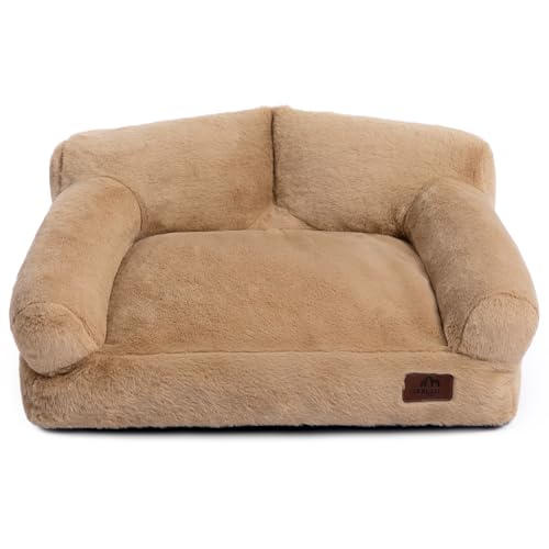 Hollypet Katzenbett Kleines Hundebett, Flauschiges Plüsch Katzensofa für Katzen und Welpen, Weiches Schlafsofa für Haustiere Atmungsaktives Haustierbett, Hellbraun Hollypet Katzenbett Kleines Hundebett, Flauschiges Plüsch Katzensofa für Katzen und Welpen, Weiches Schlafsofa für Haustiere Atmungsaktives Haustierbett, Hellbraun von Hollypet