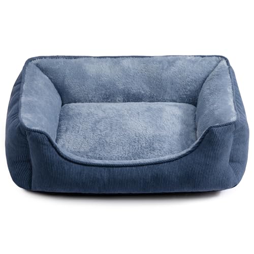 Hollypet Katzenbett Kleines Hundebett Haustierbett für Katzen und Welpen, Weiches Haustierschlafbett Atmungsaktives Haustierkissen, Blau-Grau (55 * 45 * 15cm) von Hollypet