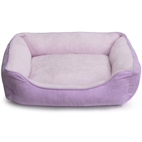 Hollypet Katzenbett Kleines Hundebett Haustierbett für Katzen und Welpen, Weiches Haustierschlafbett Atmungsaktives Haustierkissen, Lila (55 * 45 * 15cm) von Hollypet