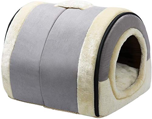 Hollypet Katzenbett Kleines Hundebett, 2-in-1 Faltbare Haustierbett für Katzen & Kleine Hunde, Warmes Höhlennest Kristallsamt-Katzenhöhle Indoor Outdoor, Hellgrau Hollypet Katzenbett Kleines Hundebett, 2-in-1 Faltbare Haustierbett für Katzen & Kleine Hunde, Warmes Höhlennest Kristallsamt-Katzenhöhle Indoor Outdoor, Hellgrau von Hollypet