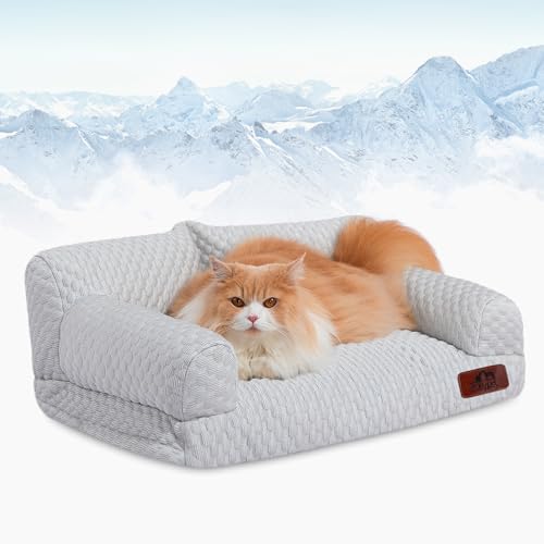 Hollypet Kühlendes Sofa für Hunde und Katzen, weich, beruhigend, für mittelgroße und kleine Katzen und Hunde, Grau, 61 x 45,7 x 25,4 cm von Hollypet