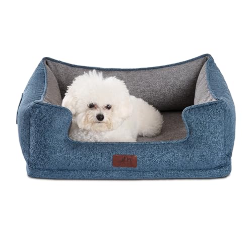 Hollypet Orthopädisches, rechteckiges Hundebett für kleine Hunde, stützendes Schaumstoff-Haustierbett mit abnehmbarem, waschbarem, wasserdichtem Bezug und rutschfester Unterseite, Blau, 58,4 x 48,3 x Hollypet Orthopädisches, rechteckiges Hundebett für kleine Hunde, stützendes Schaumstoff-Haustierbett mit abnehmbarem, waschbarem, wasserdichtem Bezug und rutschfester Unterseite, Blau, 58,4 x 48,3 x von Hollypet