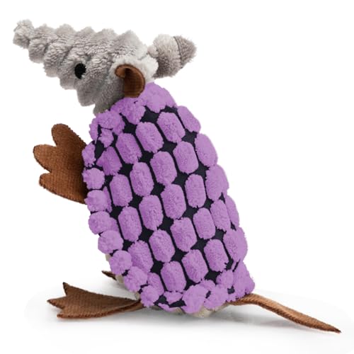 Hollypet Plüsch-Hundespielzeug, Quietschendes Hundespielzeug, Kauspielzeug mit sauberen Zähnen, für Welpen und kleine bis mittelgroße Hunde aller Rassen, Armadillo-Form, Violett Hollypet Plüsch-Hundespielzeug, Quietschendes Hundespielzeug, Kauspielzeug mit sauberen Zähnen, für Welpen und kleine bis mittelgroße Hunde aller Rassen, Armadillo-Form, Violett von Hollypet