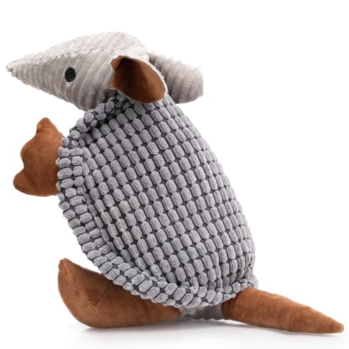 Hollypet Quietschendes Hundespielzeug aus Plüsch, gefülltes Gürteltier mit sauberen Zähnen für kleine, mittelgroße und große Hunde aller Rassen, Dunkelgrau, 25,4 cm Hollypet Quietschendes Hundespielzeug aus Plüsch, gefülltes Gürteltier mit sauberen Zähnen für kleine, mittelgroße und große Hunde aller Rassen, Dunkelgrau, 25,4 cm von Hollypet