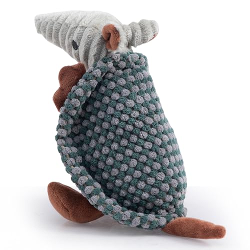 Hollypet Quietschendes Hundespielzeug aus Plüsch, gefülltes Gürteltier mit sauberen Zähnen für kleine, mittelgroße und große Hunde aller Rassen, Hellbraun, 30,5 cm von Hollypet