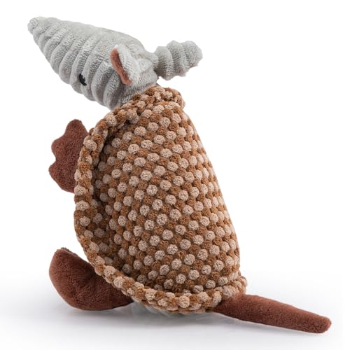 Hollypet Quietschendes Hundespielzeug aus Plüsch, gefülltes Gürteltier mit sauberen Zähnen für kleine, mittelgroße und große Hunde aller Rassen, Hellrosa, 25,4 cm von Hollypet