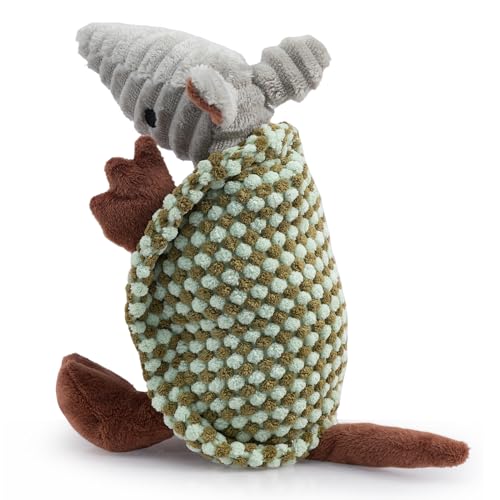 Hollypet Quietschendes Hundespielzeug aus Plüsch, gefülltes Gürteltier mit sauberen Zähnen für kleine, mittelgroße und große Hunde aller Rassen, Hellrosa, 27,9 cm von Hollypet