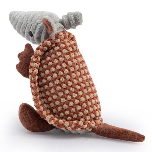 Hollypet Quietschendes Hundespielzeug aus Plüsch, gefülltes Gürteltier mit sauberen Zähnen für kleine, mittelgroße und große Hunde aller Rassen, Hellrosa, 30,5 cm von Hollypet