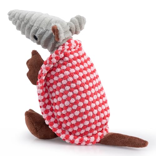 Hollypet Quietschendes Hundespielzeug aus Plüsch, gefülltes Gürteltier mit sauberen Zähnen für kleine, mittelgroße und große Hunde aller Rassen, Hellrosa, 35,6 cm von Hollypet