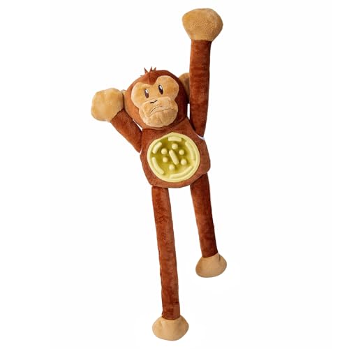 Hollypet Quietschendes Plüsch-Hundespielzeug mit langsamem Fressnapf, interaktives Kauspielzeug für kleine und mittelgroße Hunde, Tauziehen Hundespielzeug, Affe Hollypet Quietschendes Plüsch-Hundespielzeug mit langsamem Fressnapf, interaktives Kauspielzeug für kleine und mittelgroße Hunde, Tauziehen Hundespielzeug, Affe von Hollypet