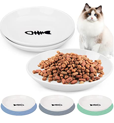 Futternapf Katze Keramik - 3er Keramik Napf rutschfest, Nassfutter Katzen Napf rutschfest Set, Flache Katzenteller, Wasser Nassfutter Trockenfutter Katzenschüssel, für Kätzchen und Kleintiere Futternapf Katze Keramik - 3er Keramik Napf rutschfest, Nassfutter Katzen Napf rutschfest Set, Flache Katzenteller, Wasser Nassfutter Trockenfutter Katzenschüssel, für Kätzchen und Kleintiere von HolyElks