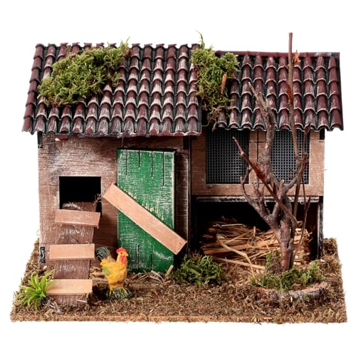 Hühnerstall und Kaninchenkäfig, rustikaler Stil, 10x20x15 cm Hühnerstall und Kaninchenkäfig, rustikaler Stil, 10x20x15 cm von Holyart