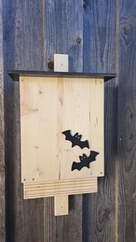 Fledermauskasten Fledermaushaus Fledermaushütte Fledermaus Kobel Fledermausbau Natur aus massiven Fichtenholz 2X wetterfest imprägniert (FN) von Holzdeko-Ma