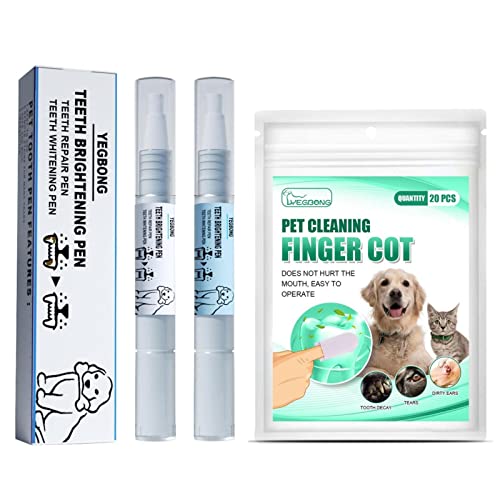 Zahnpflege-Set für Hund und Katzen mit Zahnreinigungstücher & Zahnpflegegel Reinigendes Gel - Reinigungspadszur Fingerlinge für Zahnfleisch & Zähne, zur Reduzierung von Plaque und Zahnstein von Holzsammlung