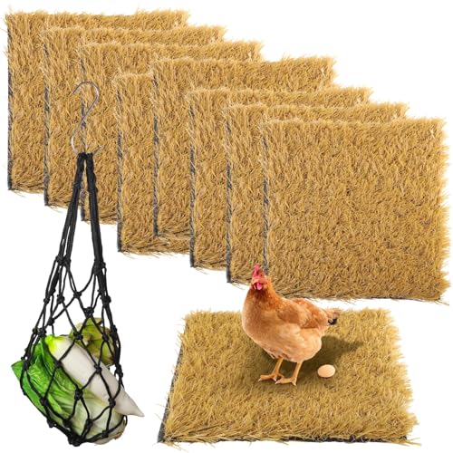 Hühner-Nistkasten-Pads, waschbare Kunstrasenmatten mit Futterschnur, wiederverwendbar, für Innen- und Außenbereich, grüne Teppiche für Hühnerstall, 30,5 x 30,5 cm, 8 Stück Hühner-Nistkasten-Pads, waschbare Kunstrasenmatten mit Futterschnur, wiederverwendbar, für Innen- und Außenbereich, grüne Teppiche für Hühnerstall, 30,5 x 30,5 cm, 8 Stück von Homaisson