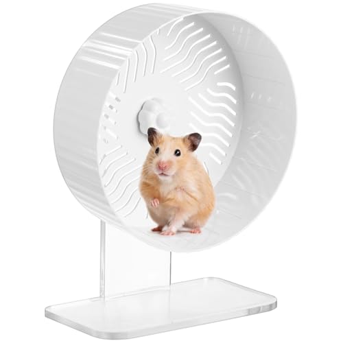 Leises Hamsterrad, Hamster-Trainingsrad mit verstellbarem Acrylständer, Hamster-Trainingsrad für Rennmäuse, Syrer & Zwerg, Chinchilla und mehr Kleintier-Hamster-Laufräder (20,8 cm) von Homaisson