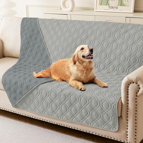 Homaxy Hundedecke Wasserdicht,Hundematte Outdoor Waschbar, Wendedecke Hunde Decke, Weich Katzendecke für Sofa Couch Bett Unterwegs（203x152cm,Grau+Dunkelgrau） von Homaxy