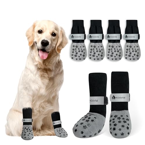Homcolorful 6 x Hundesocken gegen Lecken von Pfoten, rutschfest für Hartholzböden, für kleine bis große Rassen, Grau Homcolorful 6 x Hundesocken gegen Lecken von Pfoten, rutschfest für Hartholzböden, für kleine bis große Rassen, Grau von Homcolorful