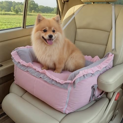 Homcosan Hunde Autositz für kleine mittelgroße Hunde, Hundeerhöhung Sitz für Auto mit Clip On Sicherheitsleine, erhöhter Haustierautositz mit weichem Kissen, waschbar Reisesicherheit Autositz für Hund Homcosan Hunde Autositz für kleine mittelgroße Hunde, Hundeerhöhung Sitz für Auto mit Clip On Sicherheitsleine, erhöhter Haustierautositz mit weichem Kissen, waschbar Reisesicherheit Autositz für Hund von Homcosan